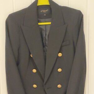 Victoria Gold Button Double Breasted Tailored Blazer